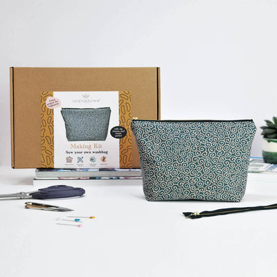 Sew your own washbag making kit in teal
